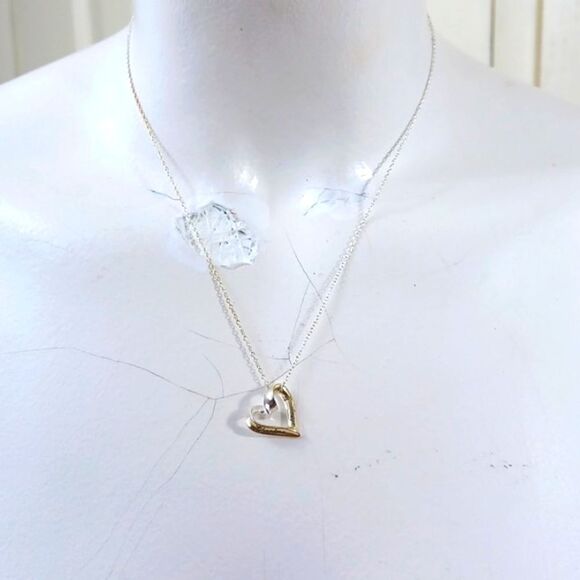 Sterling Silver & Gold  GrandMom Always Loved Heart Necklace 18 L - Picture 3 of 14